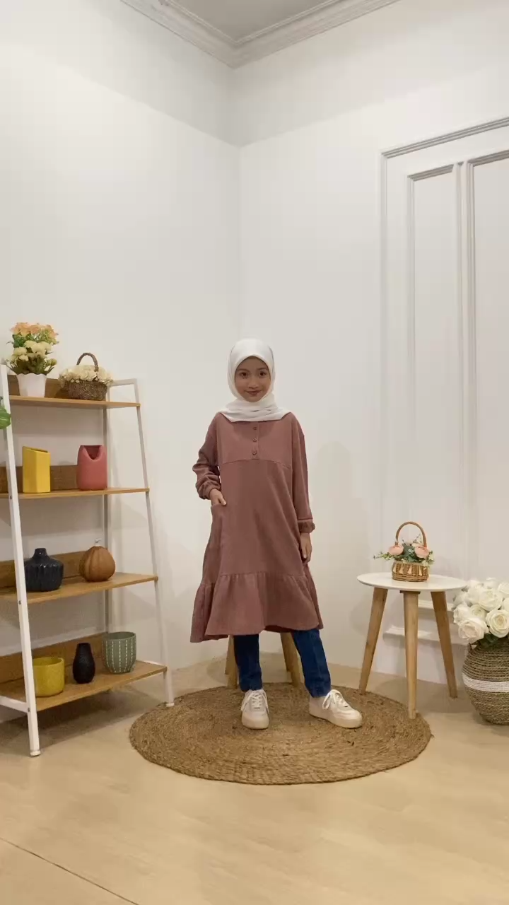 Tunik Anak Tanggung Atasan Anak Cewek Lengan Panjang Tunik Kaos Kyra Cutetrik