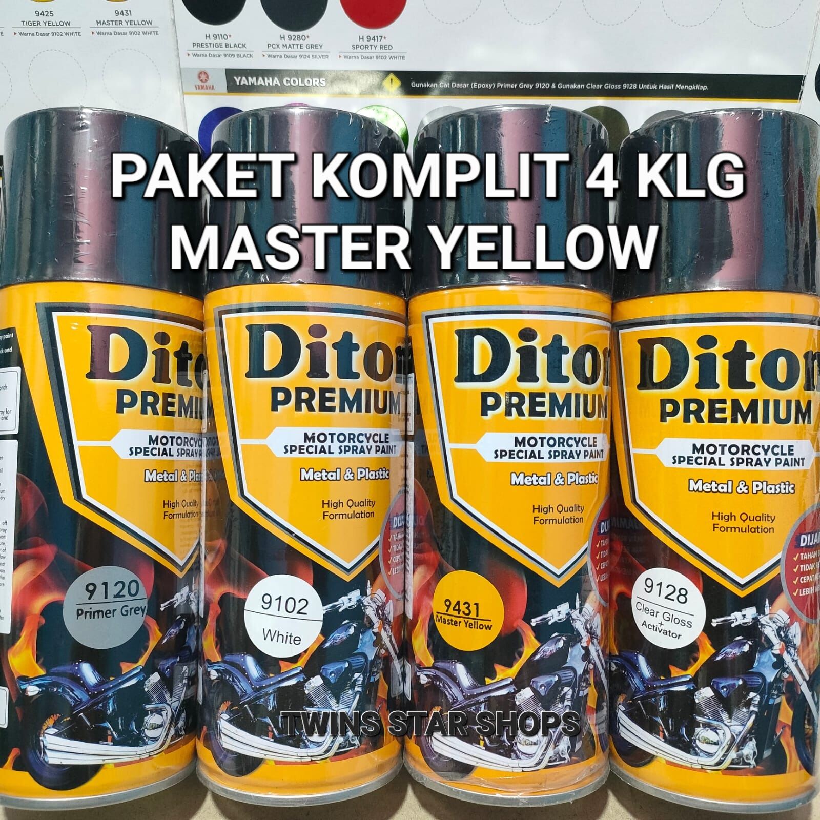 Pilok Cat Semprot Diton Premium Master Yellow Kuning 9431 Primer Grey Epoxy 9120 White Putih 5901