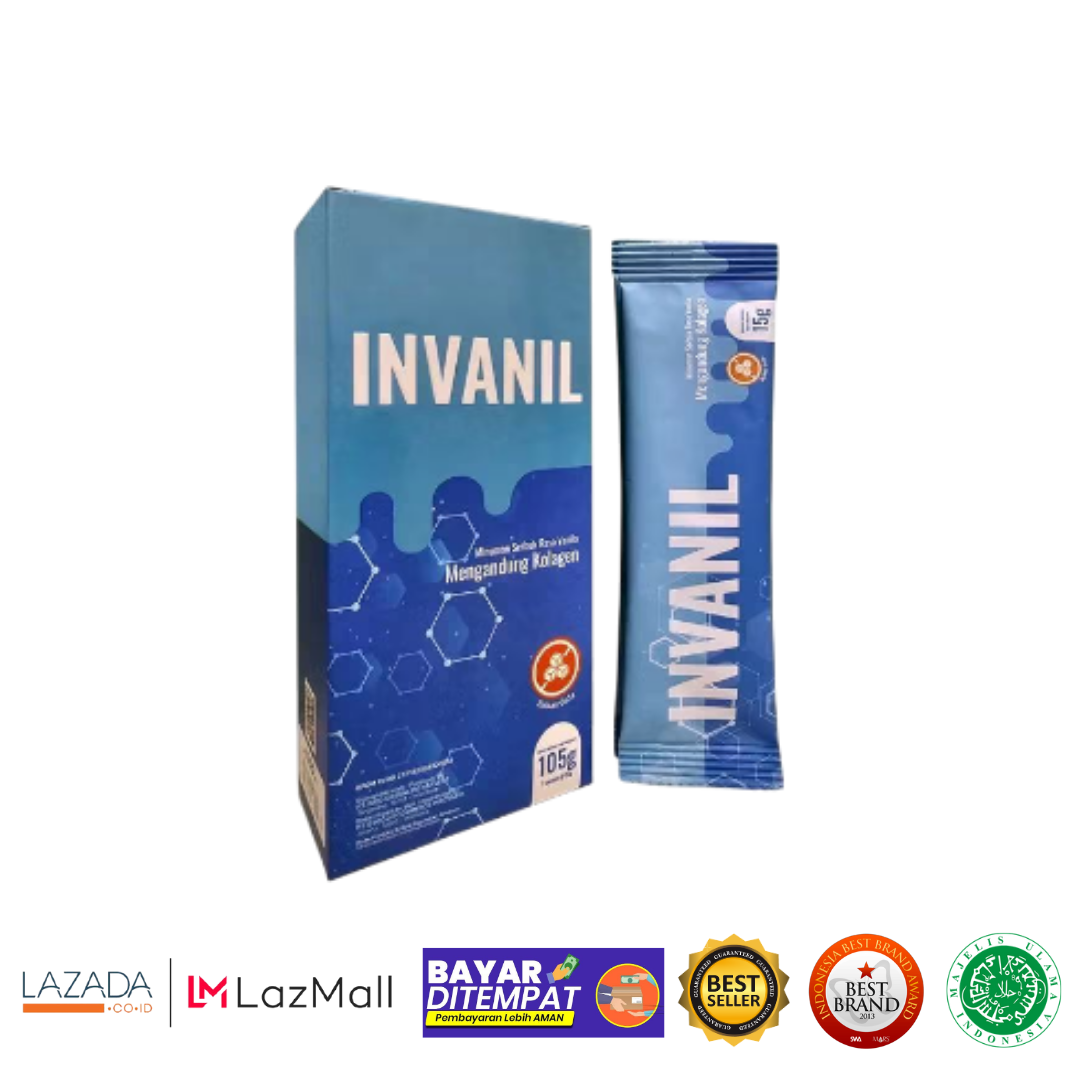 𝗢𝗙𝗙𝗜𝗖𝗜𝗔𝗟 𝗦𝗧𝗢𝗥𝗘 Invanil Collagen Original Vanilla Flavored Collagen Powder Drink Helps Brighten Skin Harga 200,000 rupiah*Gratis Ongkir