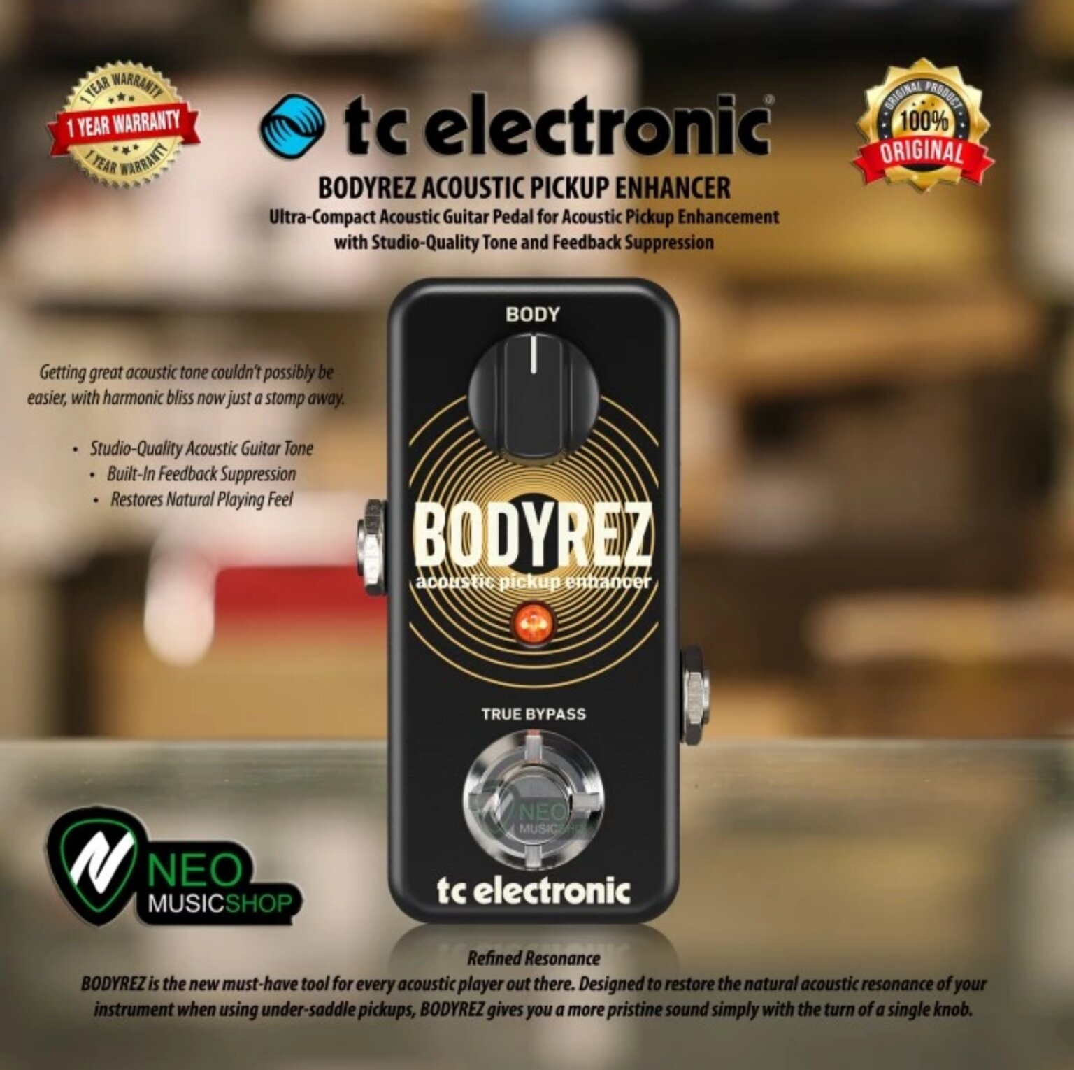 TC Electronic Bodyrez Acoustic Pickup Enhancer Acoustic Guitar