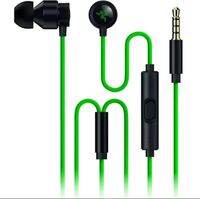Earphone Razer Green 3.5mm Jack Kontrol Tombol Inline untuk Gaming dan Musik