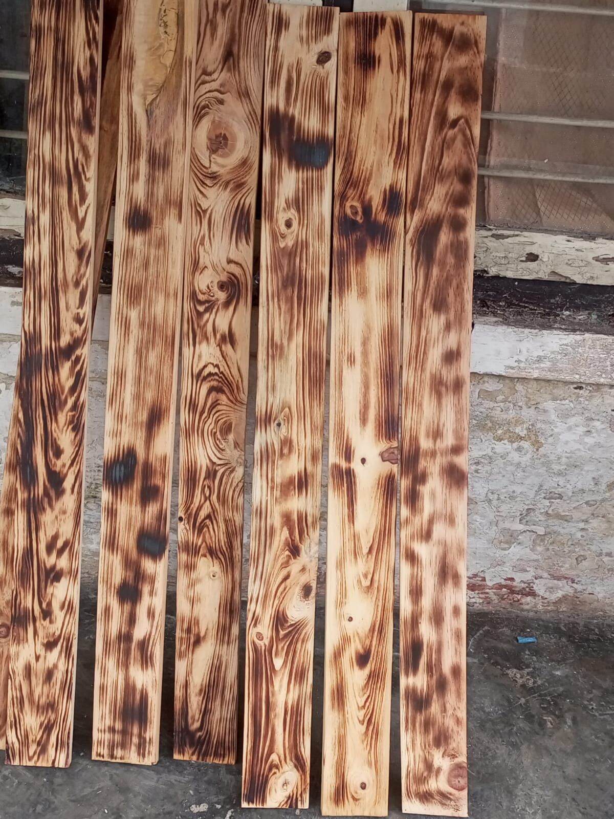 PAPAN KAYU PINUS MOTIP BAKAR HARGA PERBATANG UK. 120X10X2 | Lazada