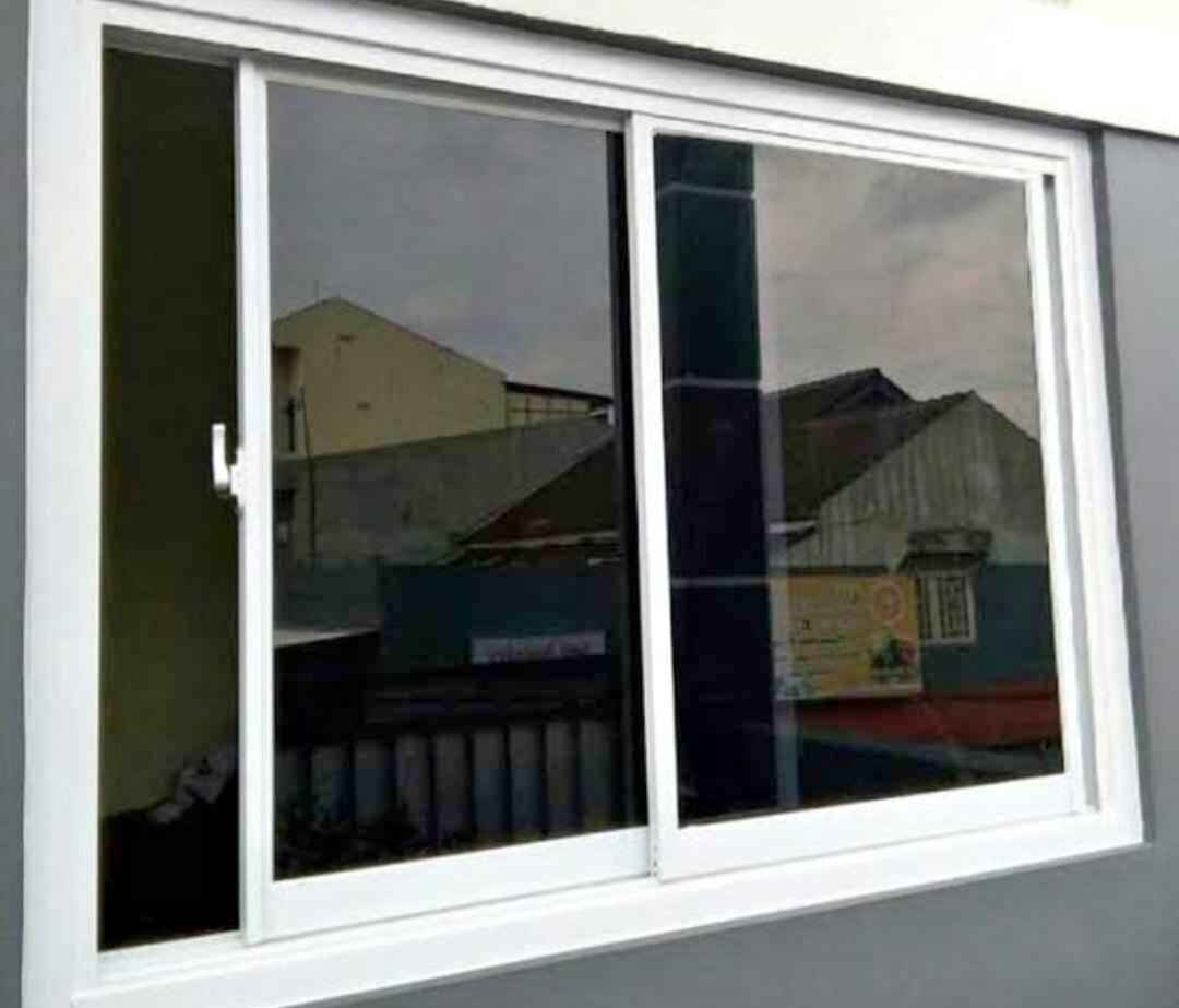 jendela sliding aluminium ukuran 110 x 92, kusen plus daun jendela sliding aluminium siap pasang | Lazada Indonesia