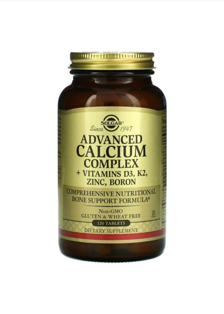 solgar advanced calcium complex + vitamin D3 K2 zinc boron 120.tablet ...