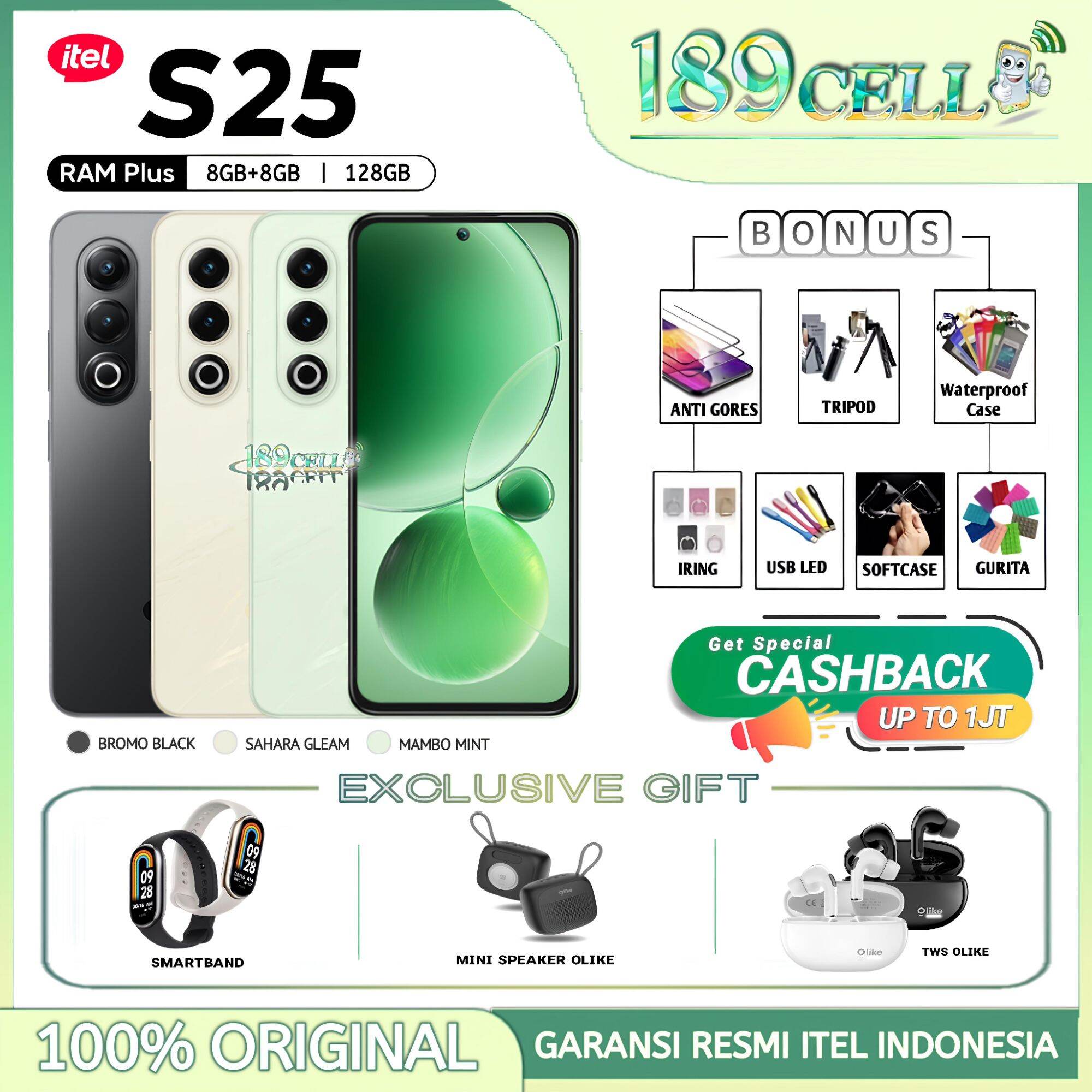 Itel S25 Ram 8/128Gb - Itel S25 8+8/128Gb Official Warranty from Itel Indonesia Giá 1,549,900 Đồng*Miễn phí vận chuyển