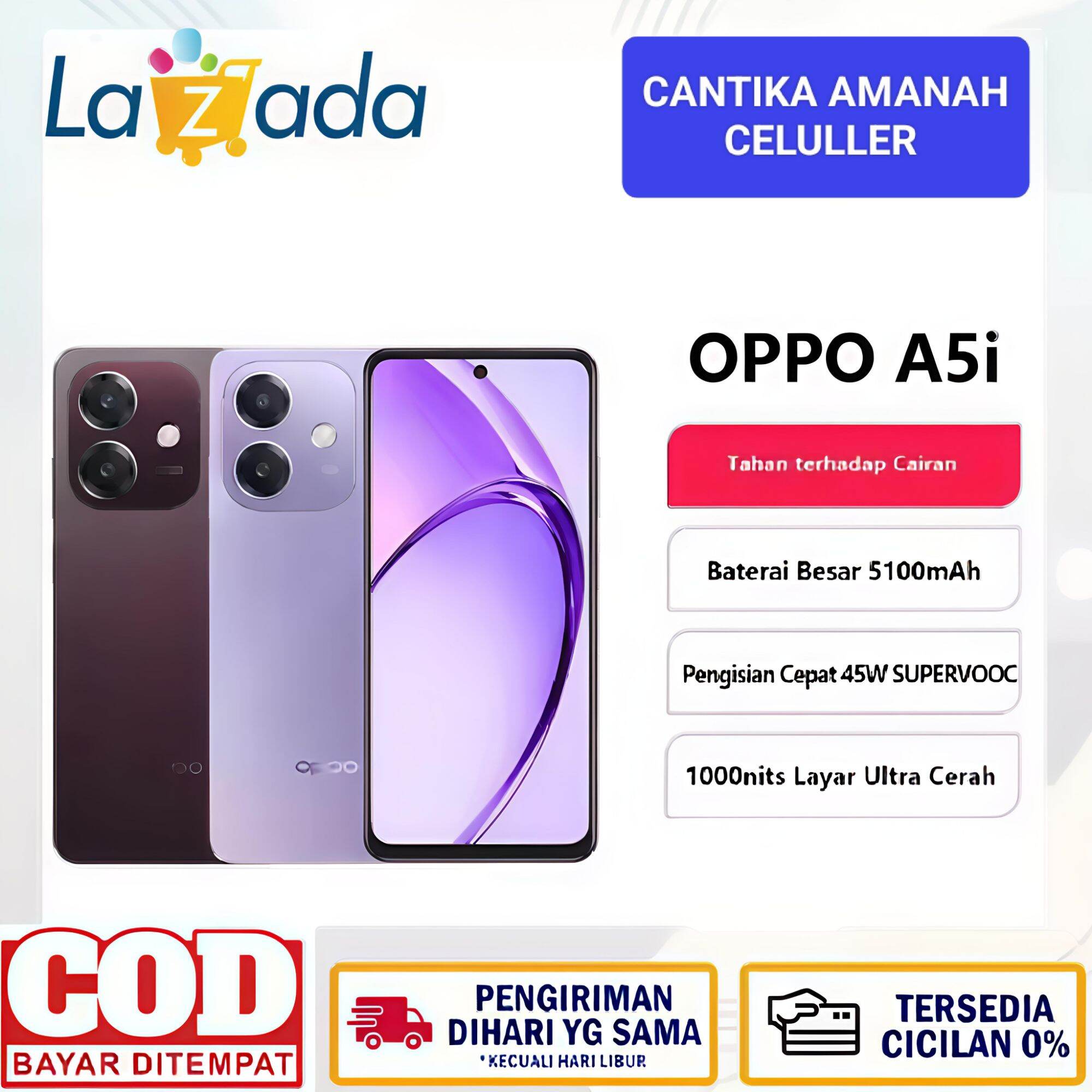 Oppo A5I Ram 4/64 Waterproof New Feel Official Guarantee from Indonesia Giá 1,285,000 Đồng*Miễn phí vận chuyển