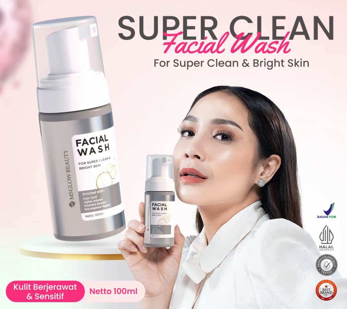 Facial Wash Ms Glow / Sabun Cuci Wajah Ms Glow / Facial Wash Ms Glow Whitening / Facial Wash Ms G...