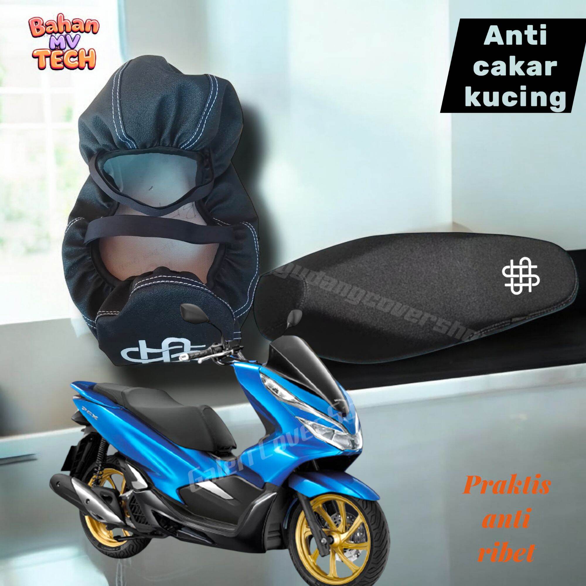 Motorcycle cover leather motorcycle seat cover Vario, beat fi scopy Fino Mio sporty practical ready to install MV tech thick durable heat-resistant Harga 53,000 rupiah*Gratis Ongkir