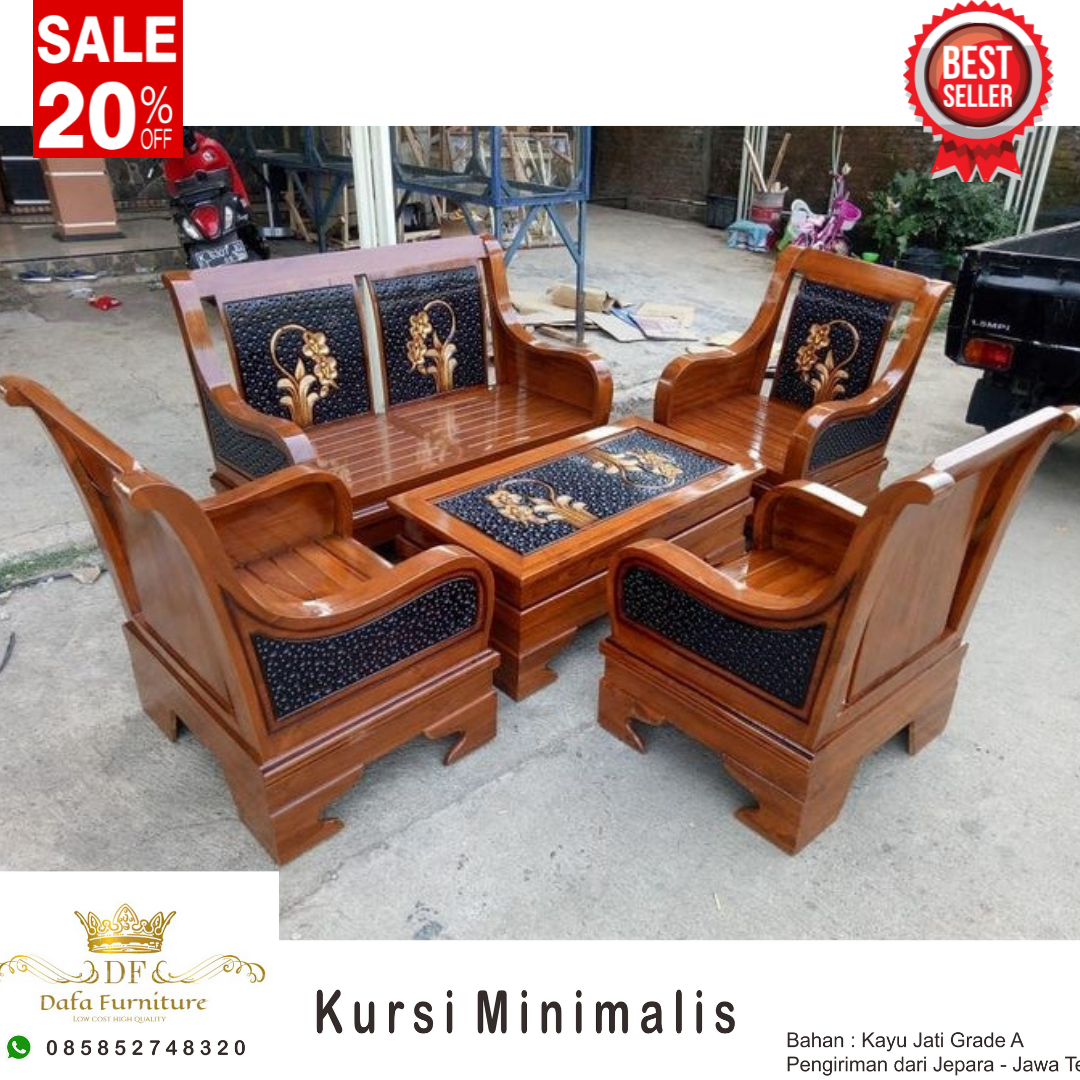 Kursi Ruang Tamu Sofa Minimalis Modern Kayu Jati Model Terbaru Harga ...