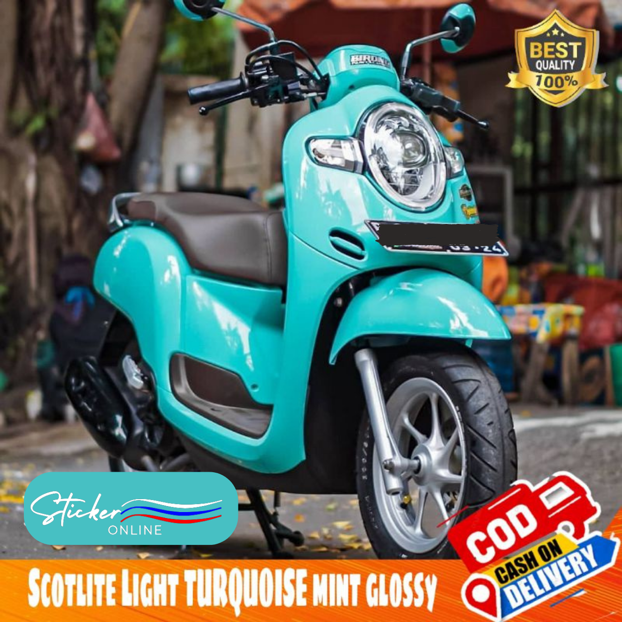 Skotlet Hijau Tosca Glossy Sticker Warna Toska Scotlite Motor Warna Hijau Tosca Metalic Glossy