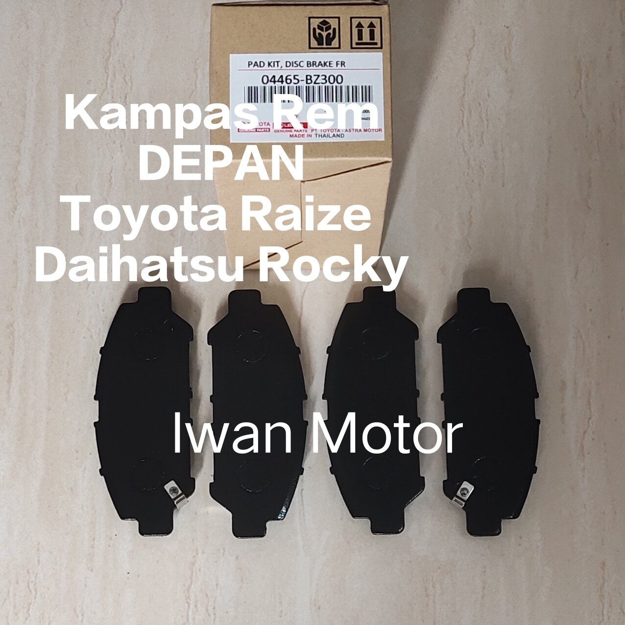 1set Kampas Rem DEPAN Toyota Raize / Avanza Veloz 2021 Ke Atas / Daihatsu Rocky Harga  180,000 Ringgit*Penghantaran Percuma