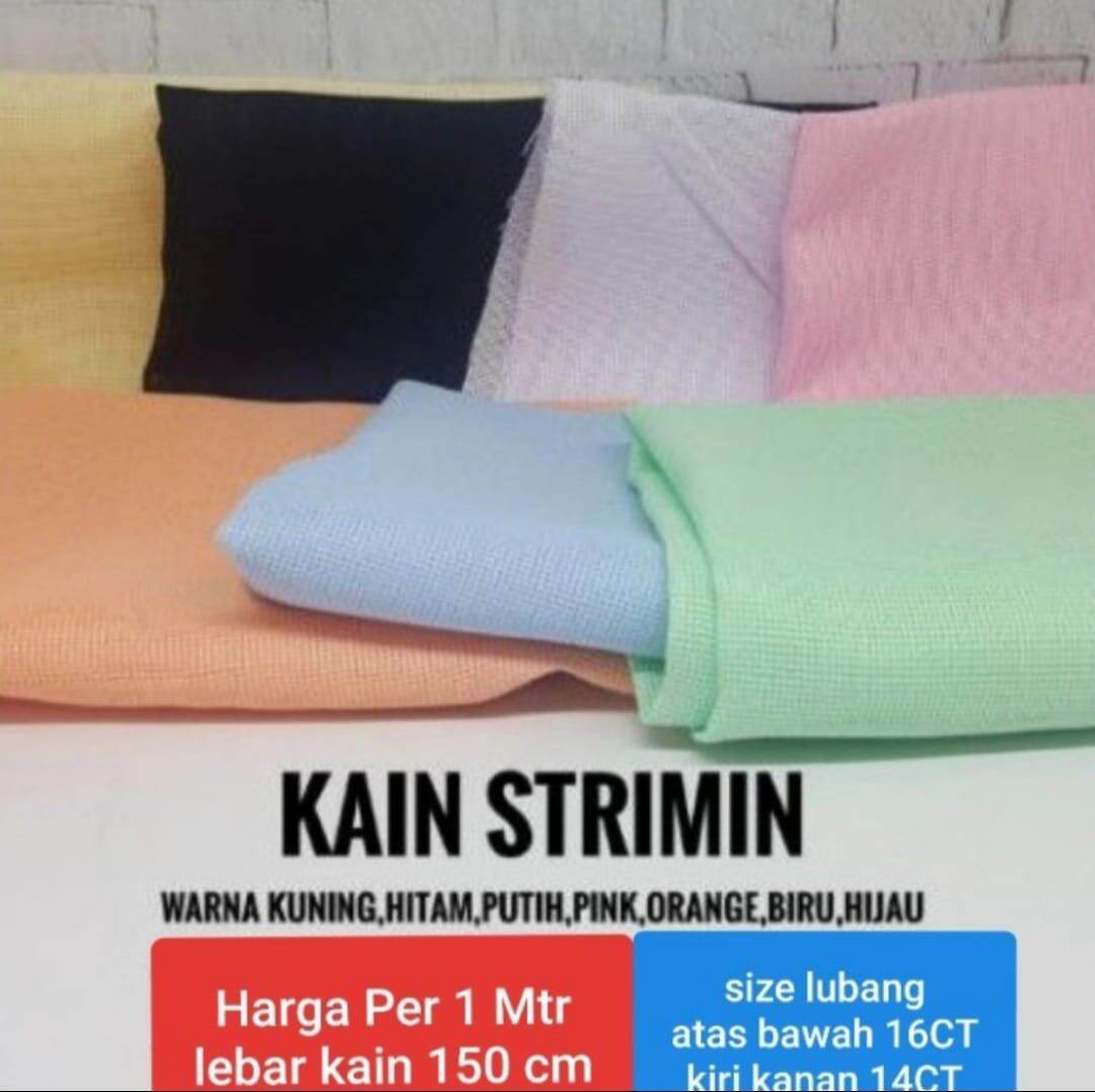 Kain Strimin Setrimin Sulam Menyulam Kristik Kruistik Kerajinan Tangan