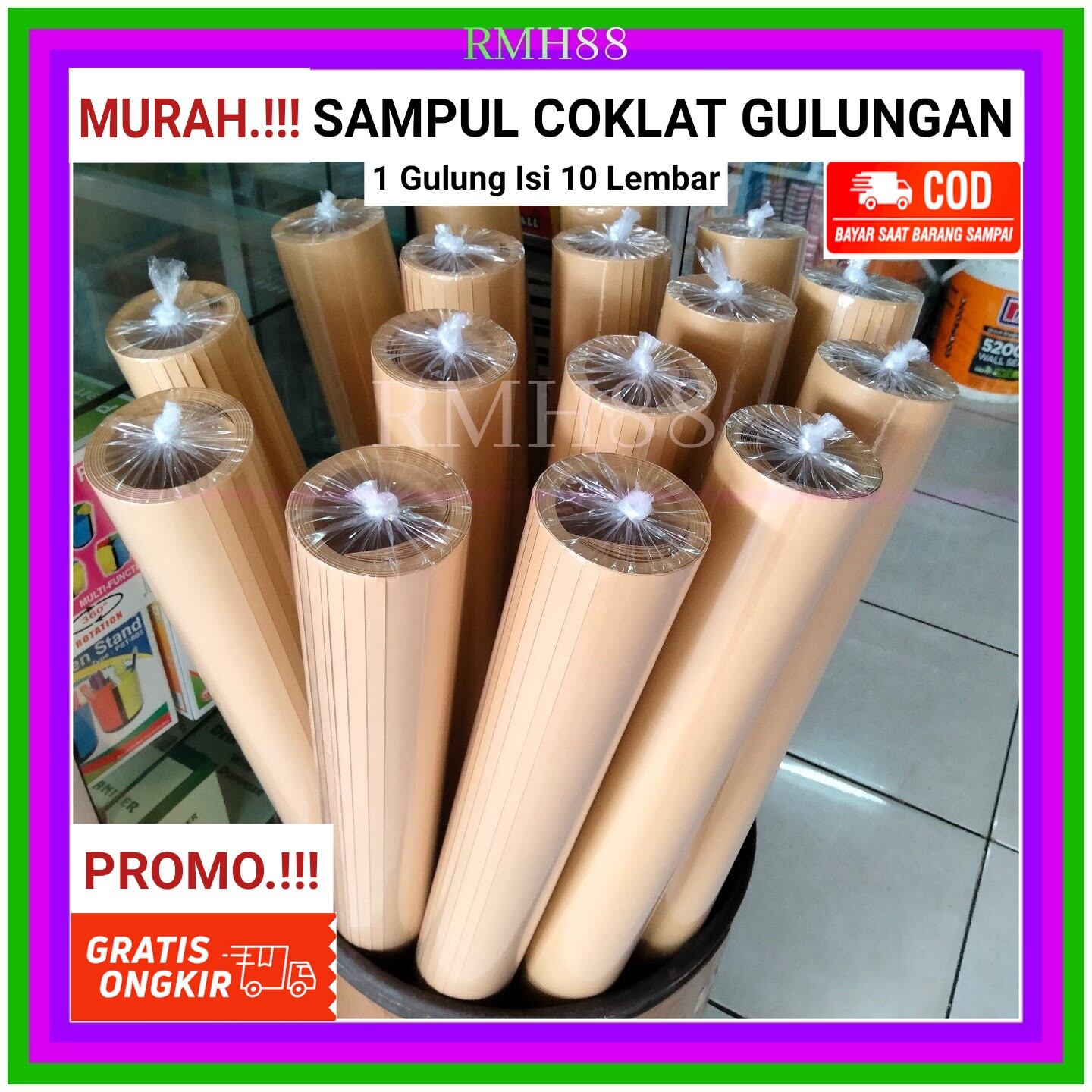 10 Lembar Sampul Coklat Gulungan Samson Uk 90x120cm