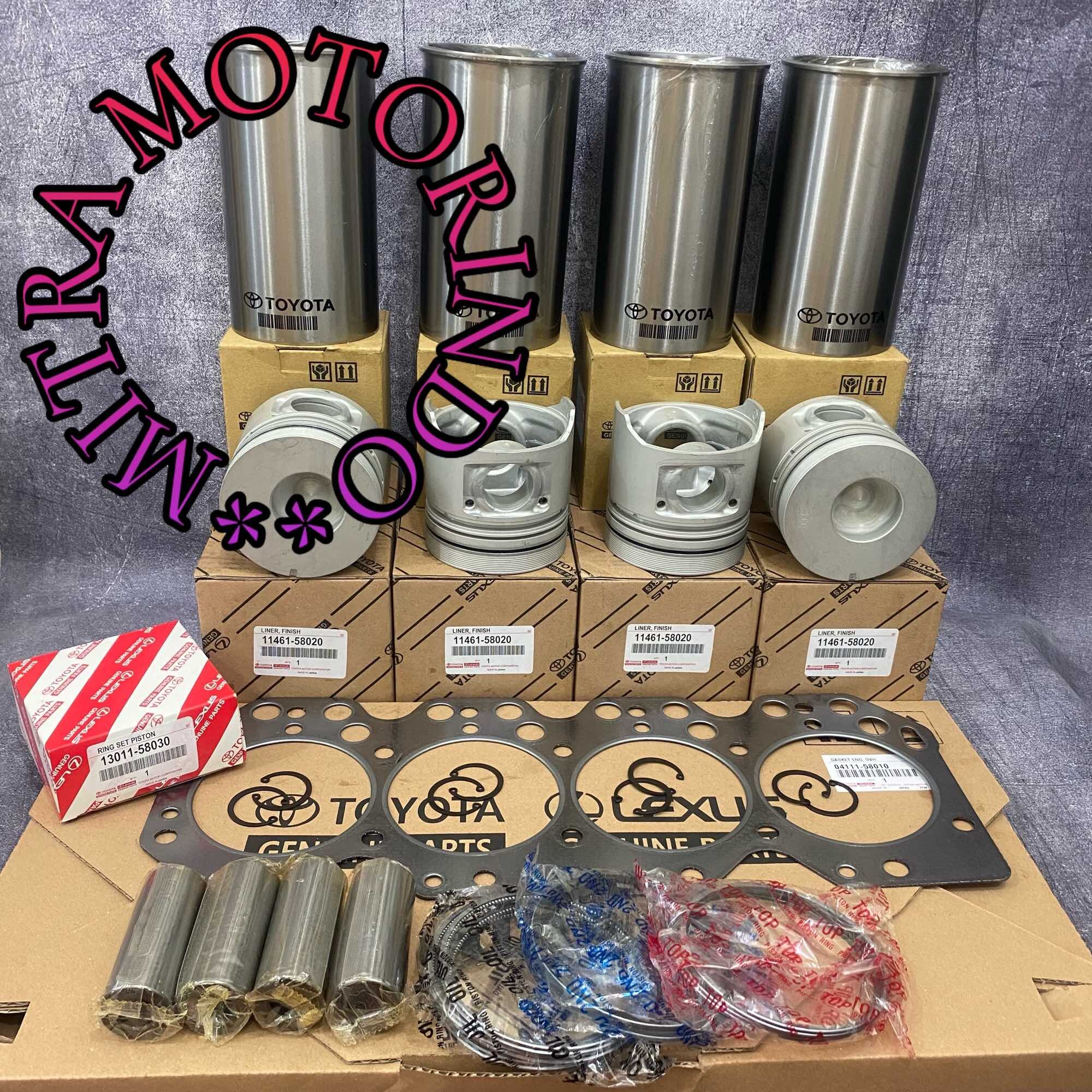 Liner Kit 13B/ Paket Komplit Paking Set + Liner +Piston +Ring Piston Toyota Rino 13B 115PS 1Set/STD Type A Harga 3,954,000 rupiah*Gratis Ongkir