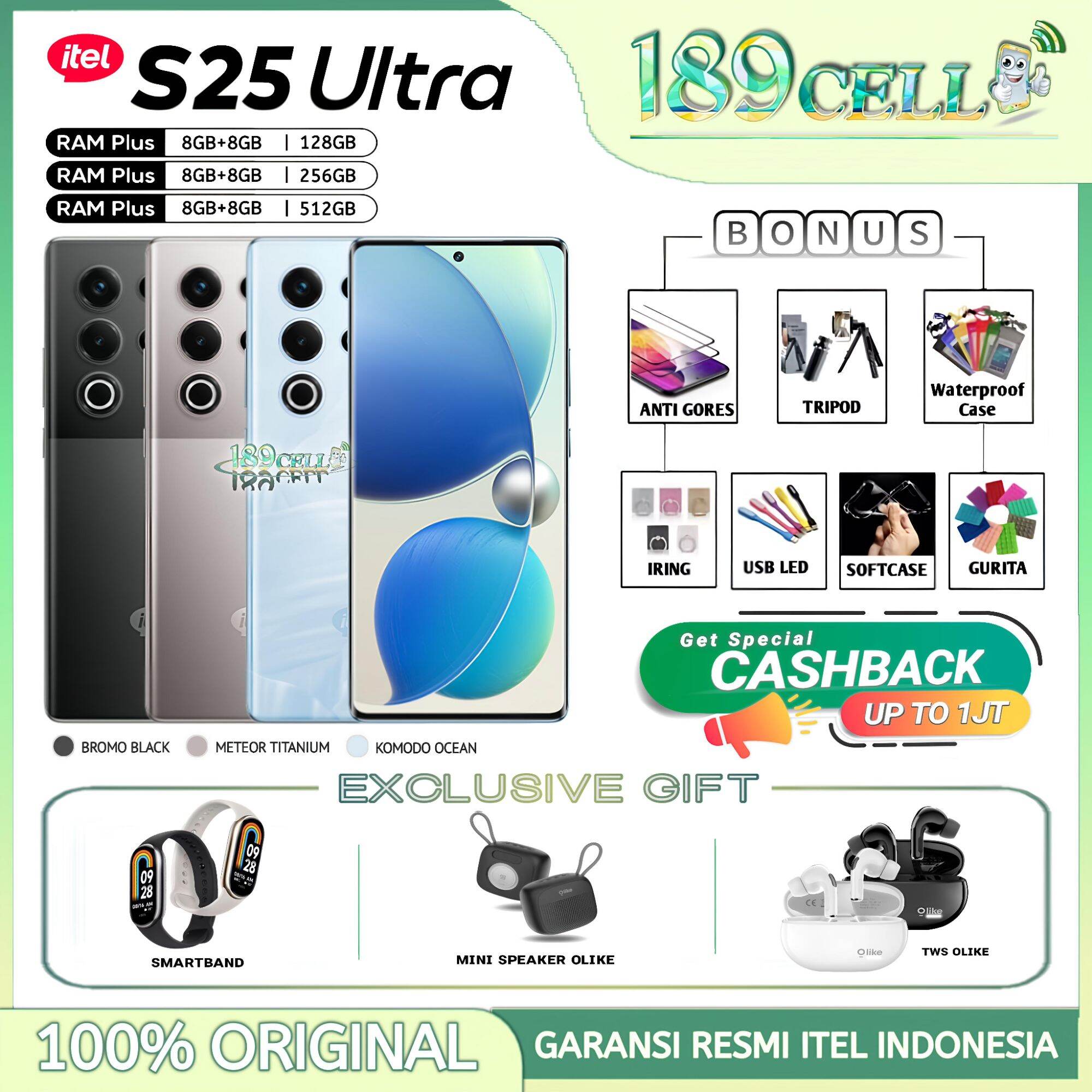 Itel S25 Ultra Ram 8/128Gb 8/512Gb - Itel S25 Ultra Official Warranty from Itel Indonesia Harga 1,959,900 rupiah*Gratis Ongkir