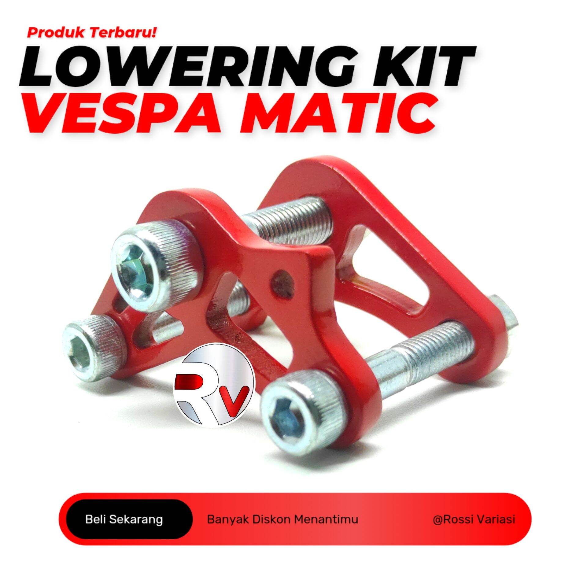 Lowering Kit Vespa Matic Sprint Primavera Lx S Pemendek Shock Belakang