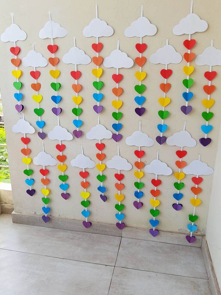 Hiasan Jendela Hiasan Awan Love Rainbow Kelas Tirai Dekorasi Untuk Anak Tk Paud Hiasan Dinding