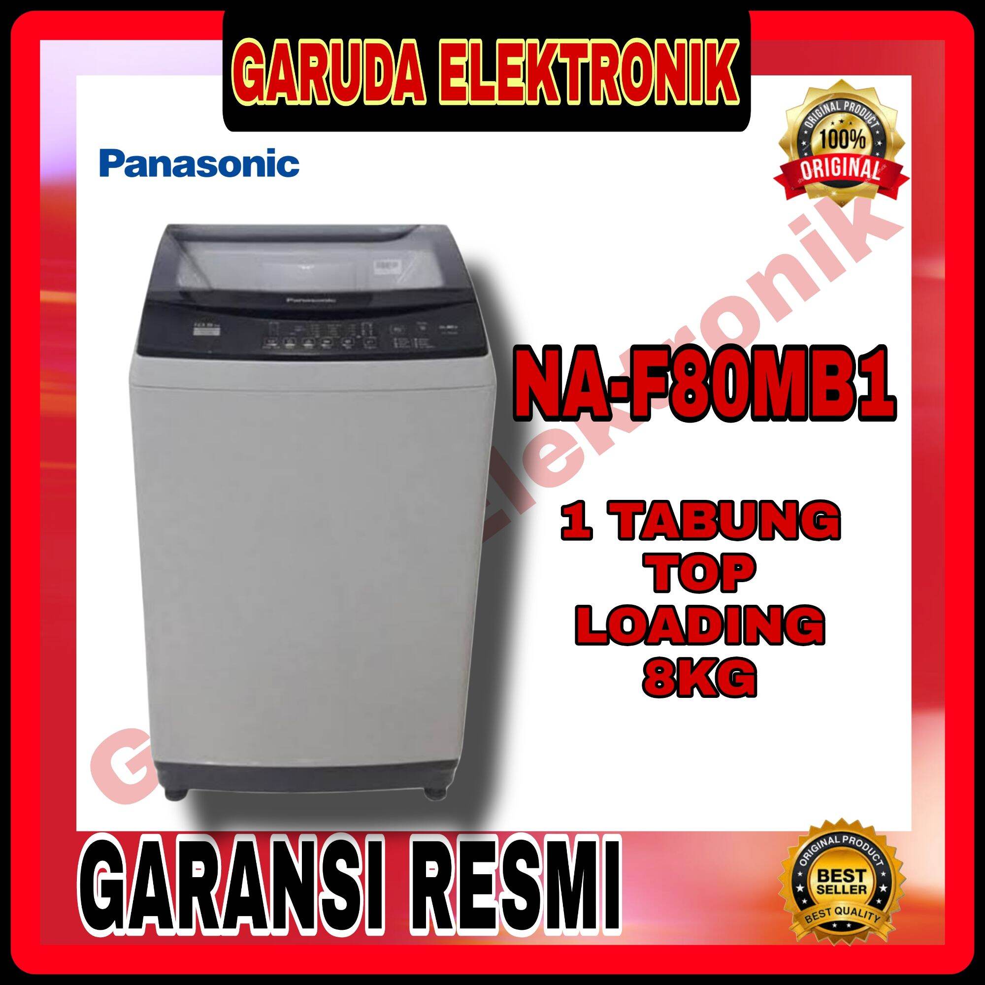 MESIN CUCI PANASONIC 1 TABUNG TOP LOADING 8KG - NA-F80MB1WSG | Lazada ...