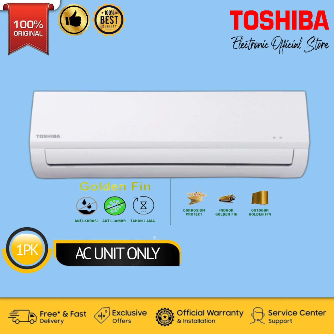 AC TOSHIBA 1PK RAS09J2KGID RAS09J2KG AC SPLIT 1 PK LOW WATT GARANSI