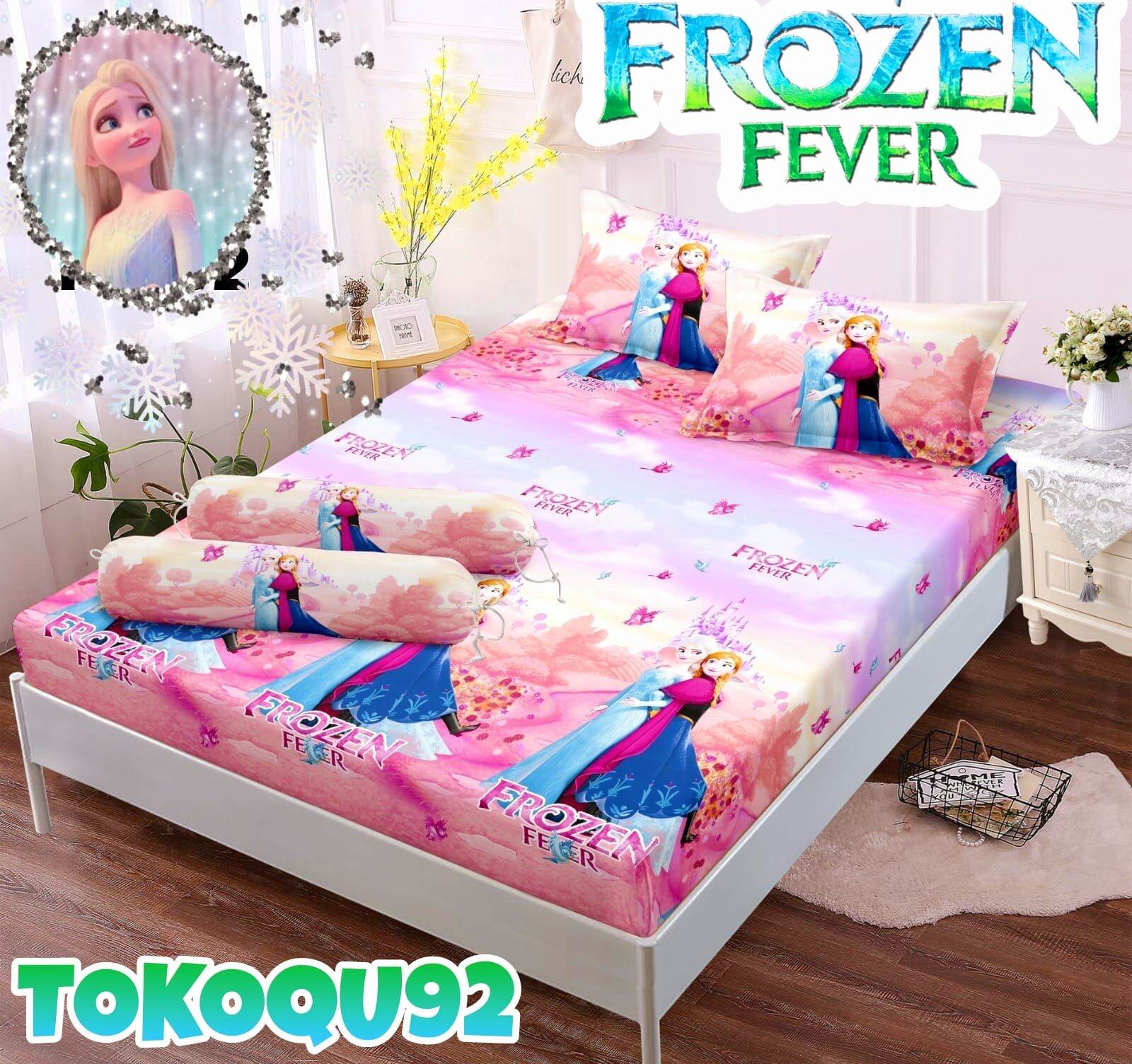 SPREI KARTUN MOTIF FROZEN PINK FEVER UK 180 x 200 KING & 120 x 200