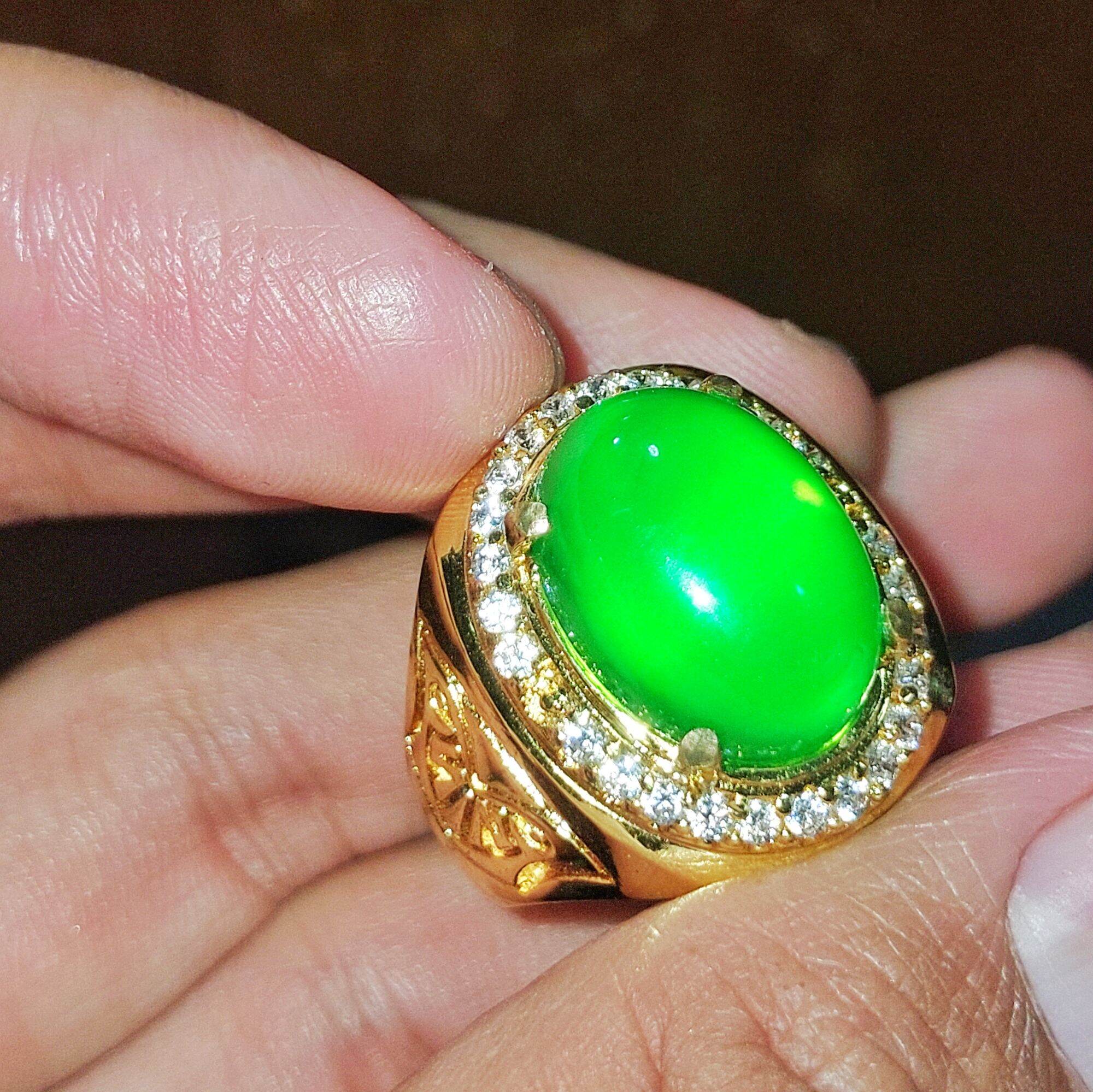 Cincin Batu Permata Giok Burma Beserta Memo Lazada Indonesia 7267