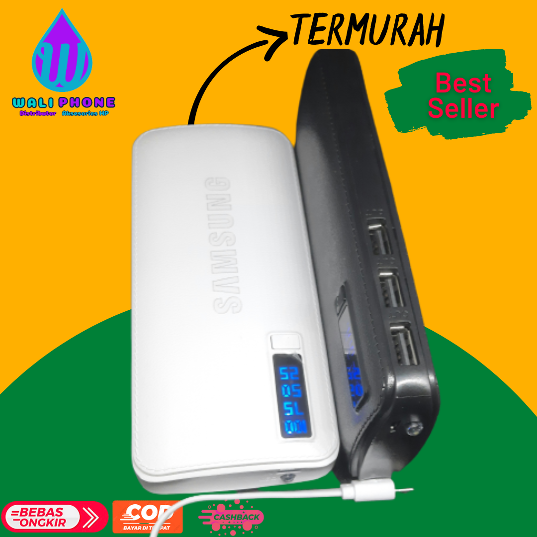 powerbank samsung besar output 3usb 98000mah charger portable mudah dibawa traveling kantor sekolah baterai bisa diisi ulang
