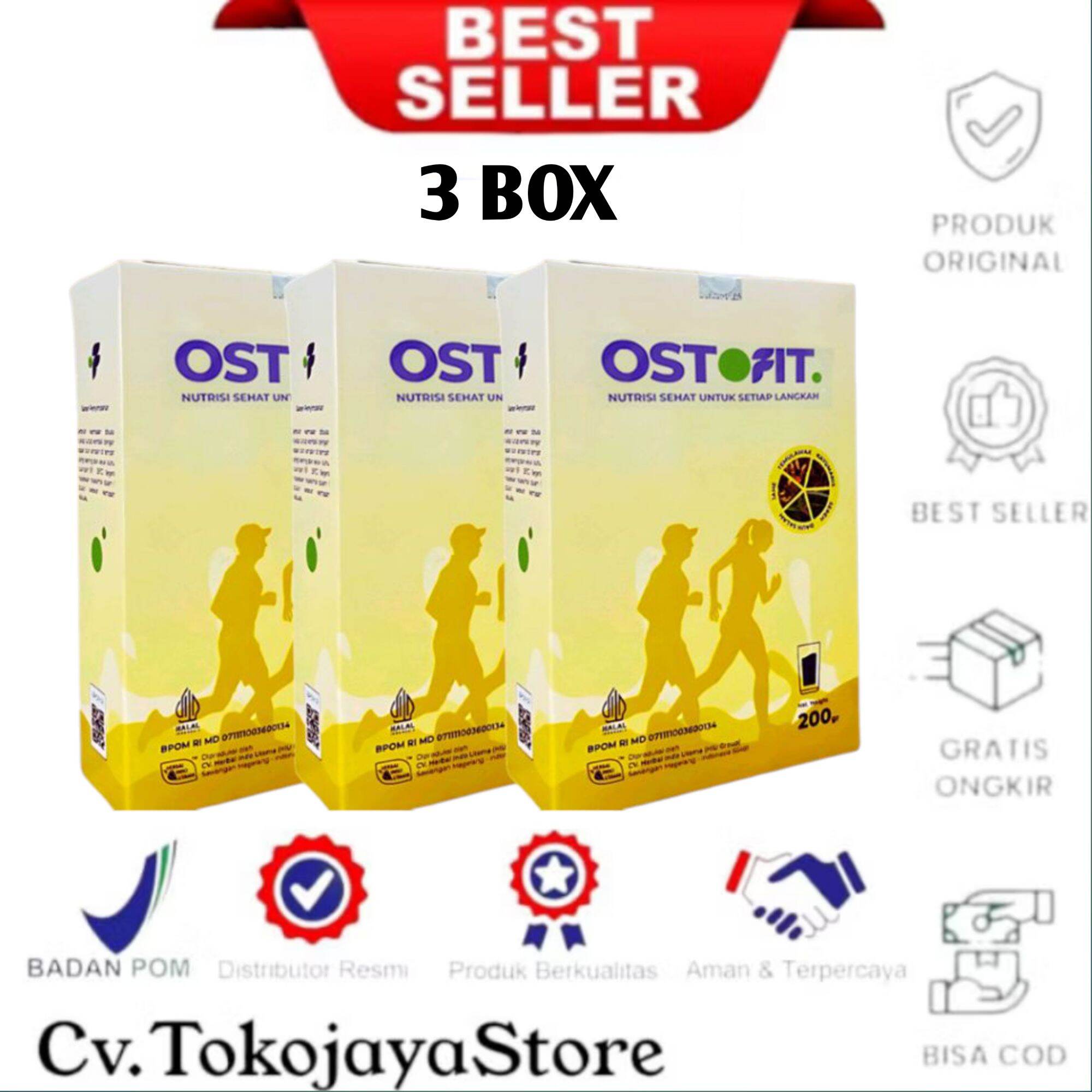 0ST0FIT - Paket 3 Box 3x Lebih Hemat Sembuhkan Nyeri Sendi Dalam 14 Hari / Ostofit Harga 120,000 rupiah*Gratis Ongkir