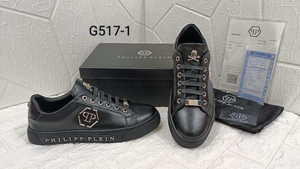 sepatu philipp_plein 4517-1 pria sepatu lv vip sneaker cowok hitam