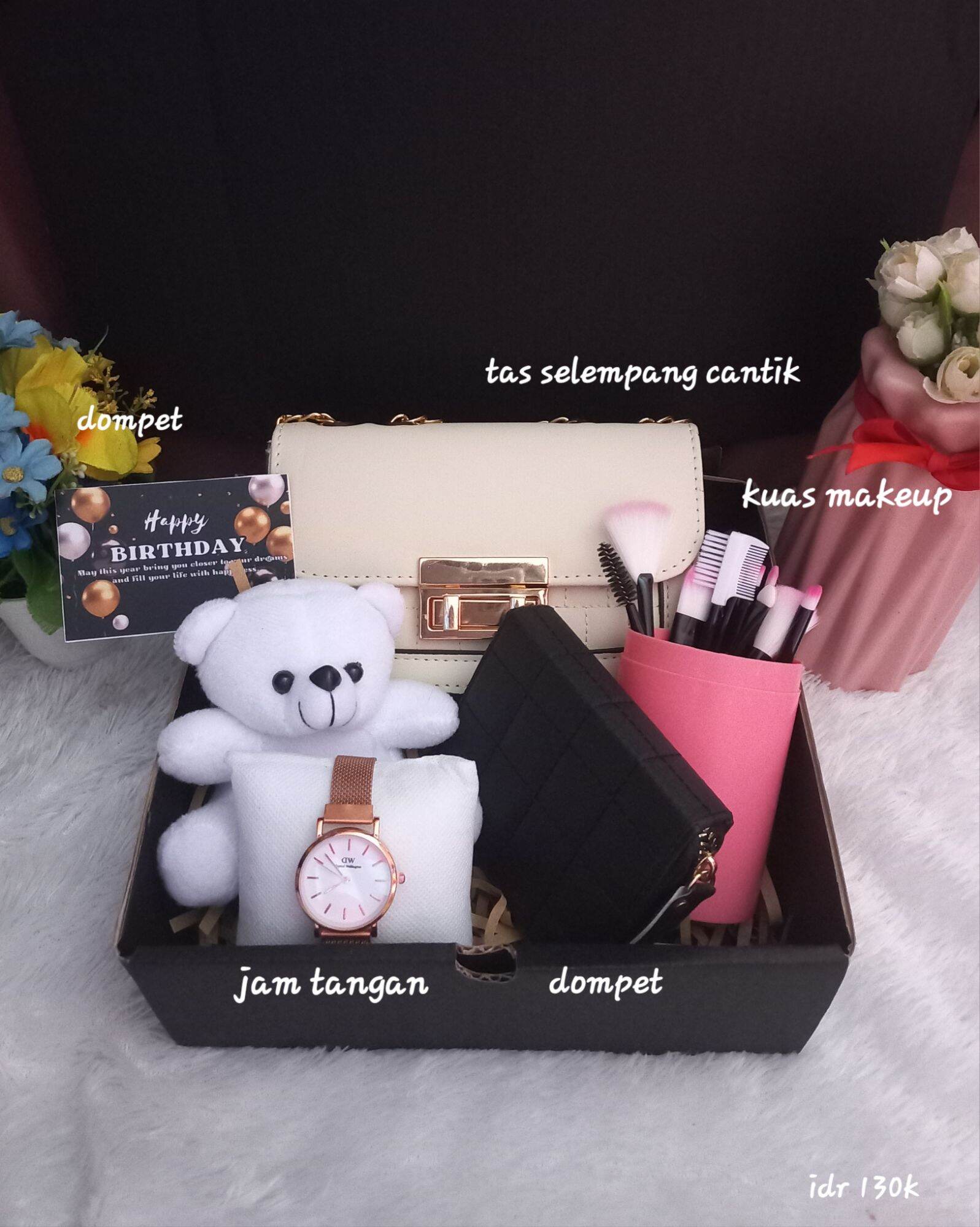 hampers cewek ulang tahun/hadiah box cewek ulang tahun elegan