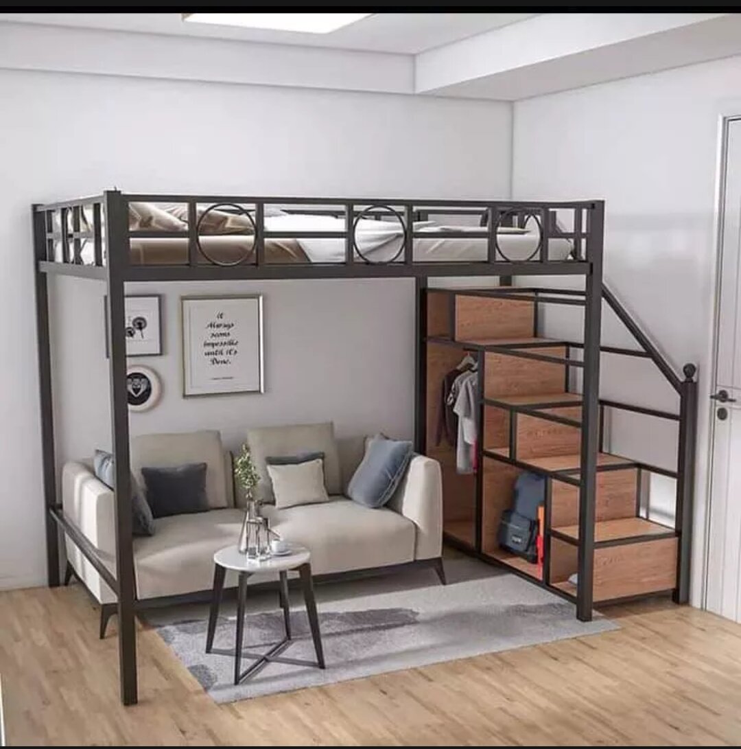 Ranjang tingkat modern 160x200... tinggi 200 cm dan kolong 170 cm tanpa