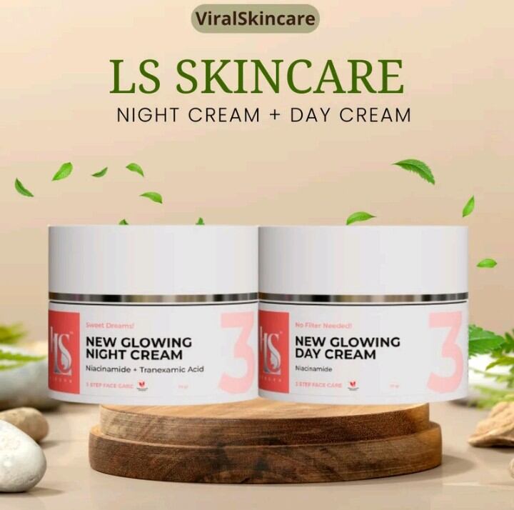 LS SKINCARE  NIGHT CREAM BOSTER + DAY CREAM BRIGHTENING PERAWATAN KULIT WAJAH YANG SUSAH PUTIH