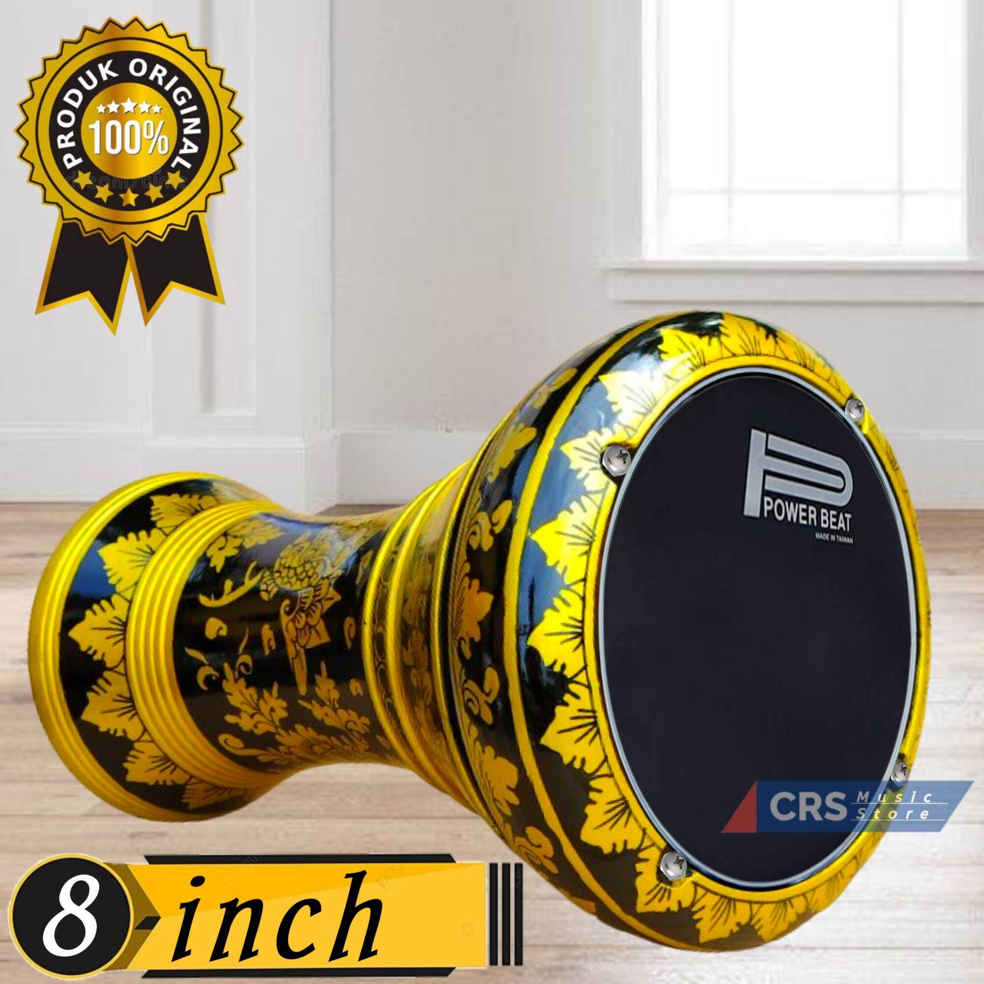 Darbuka Kayu 8 inch Gold Hitam Mika Hitam