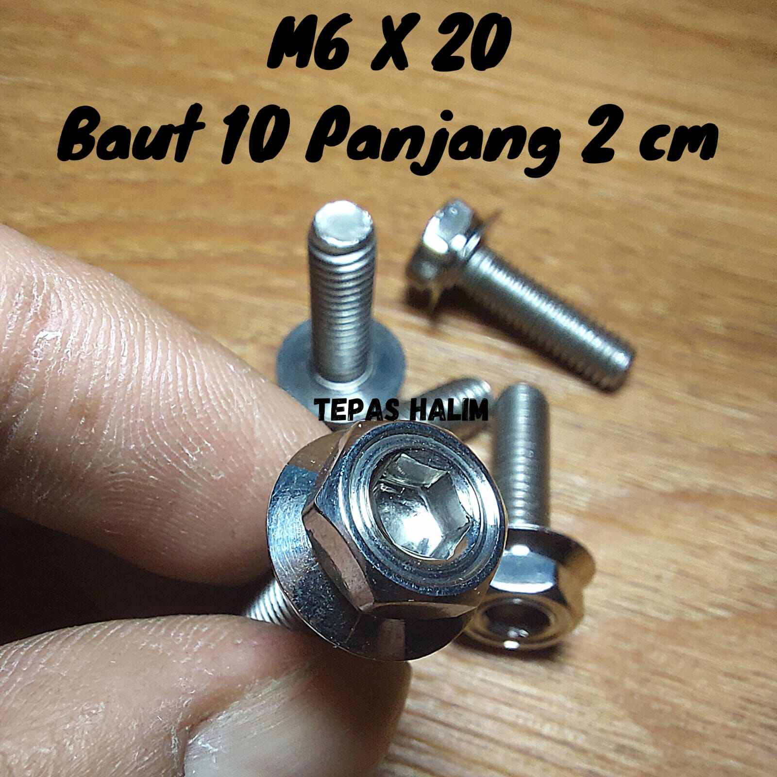 BAUT PROBOLT M6X20 BAUT 10 PANJANG 2 CM STAINLESS 2 KUNCI Lazada Indonesia