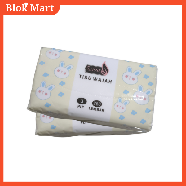 Tissue Tisu GLISSE Soft Facial Tissue Tisu 360 sheets 3Ply Tissue