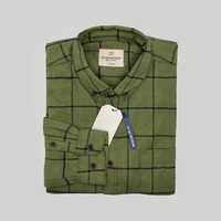 Peternation kemeja pria flanel wool basic panjang regular fit