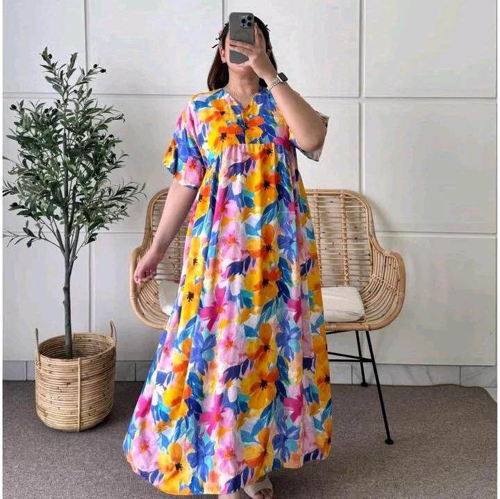 DASTER PANJANG JUMBO BAHAN ADEM PREMIUM WANITA VIRALL KEKNINIAN BUSUI BUMIL
