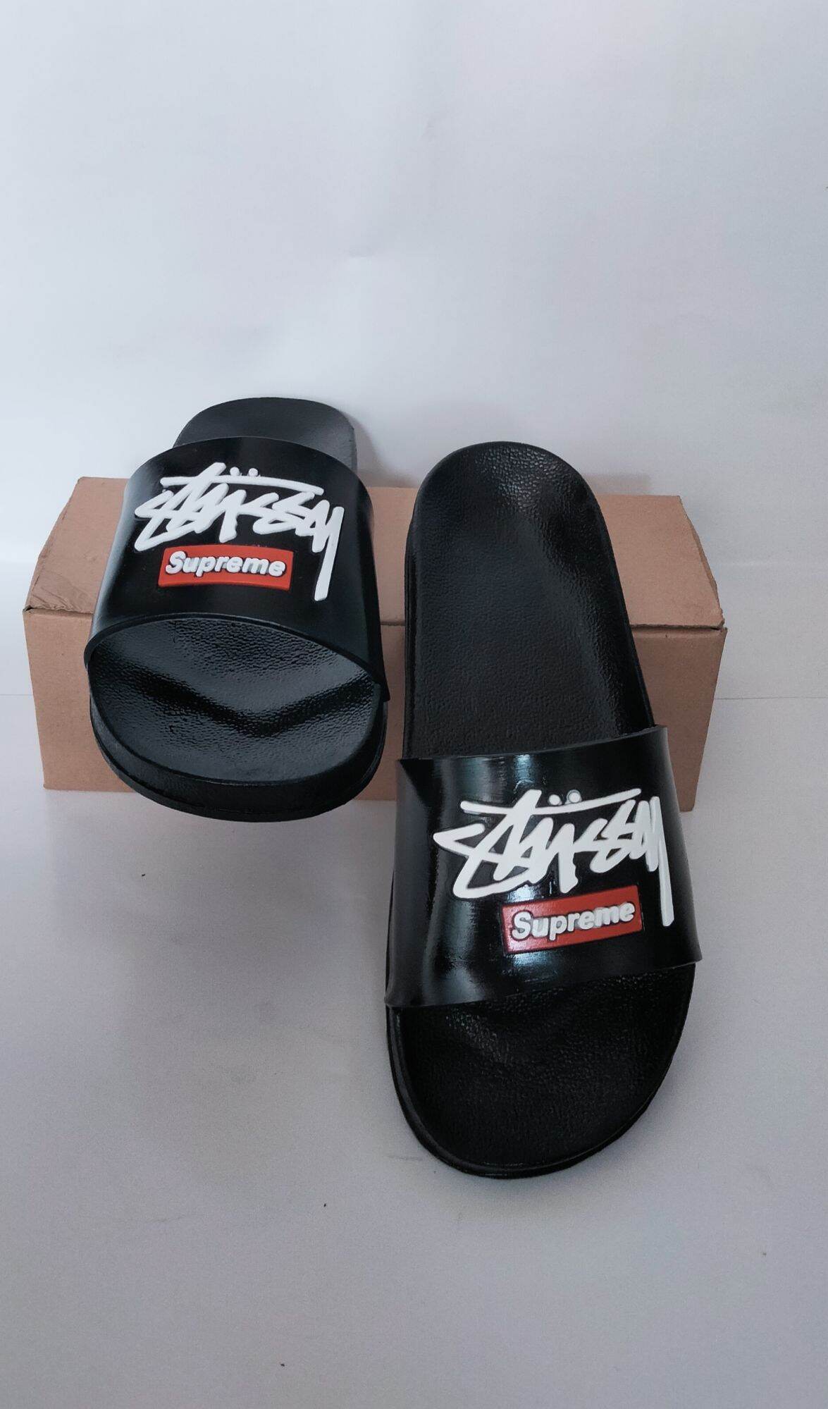 black supreme slides