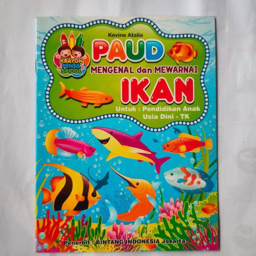 mewarnai gambar ikan anak tk