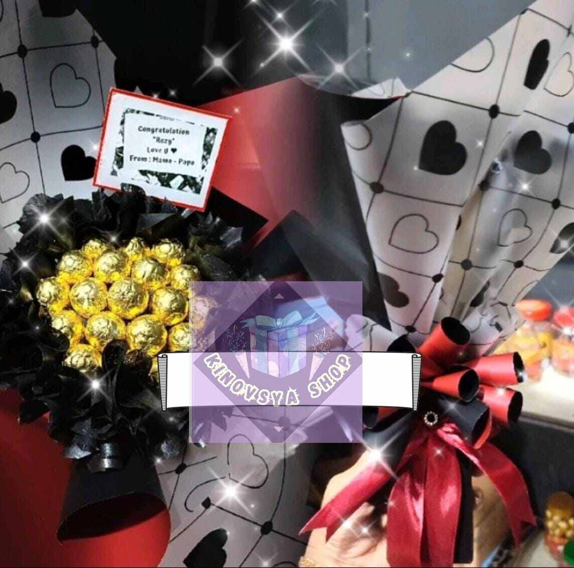 Kinovsyashop - Hadiah Anniversary/Hadiah Segala Acara/Bucket Chocolate Ball Cantik/Bucket Hari Guru/Ka…