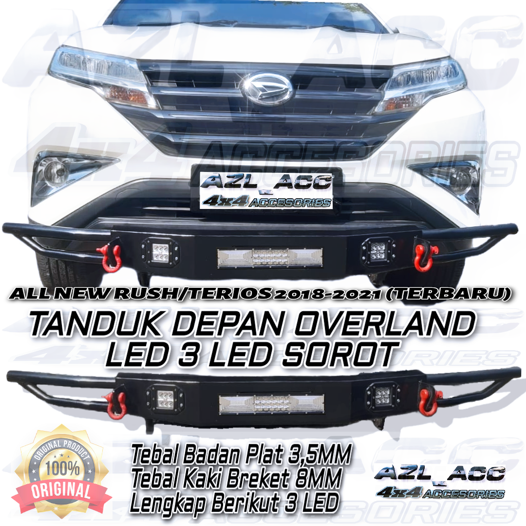 tanduk bumper overland led 3 sorot mobil Toyota Daihatsu All New Rush Terios 2018 hingga 2024 Terbaru Harga 1,985,500 rupiah*Gratis Ongkir