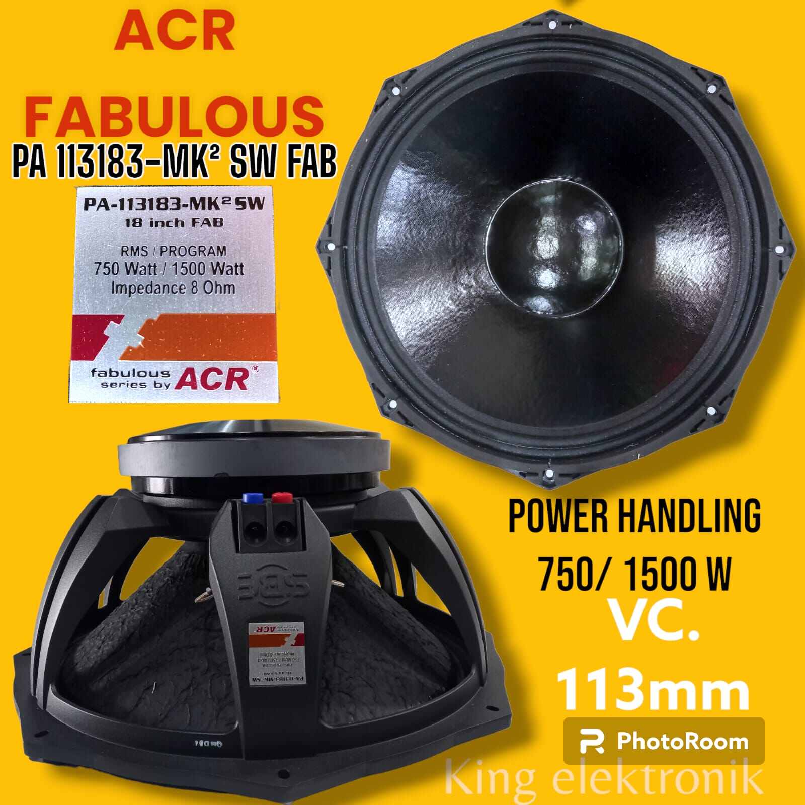 Speaker Inch Acr Fabulous Pa Mkii Sw Harga Sudah Termasuk Packing Bubblewrap