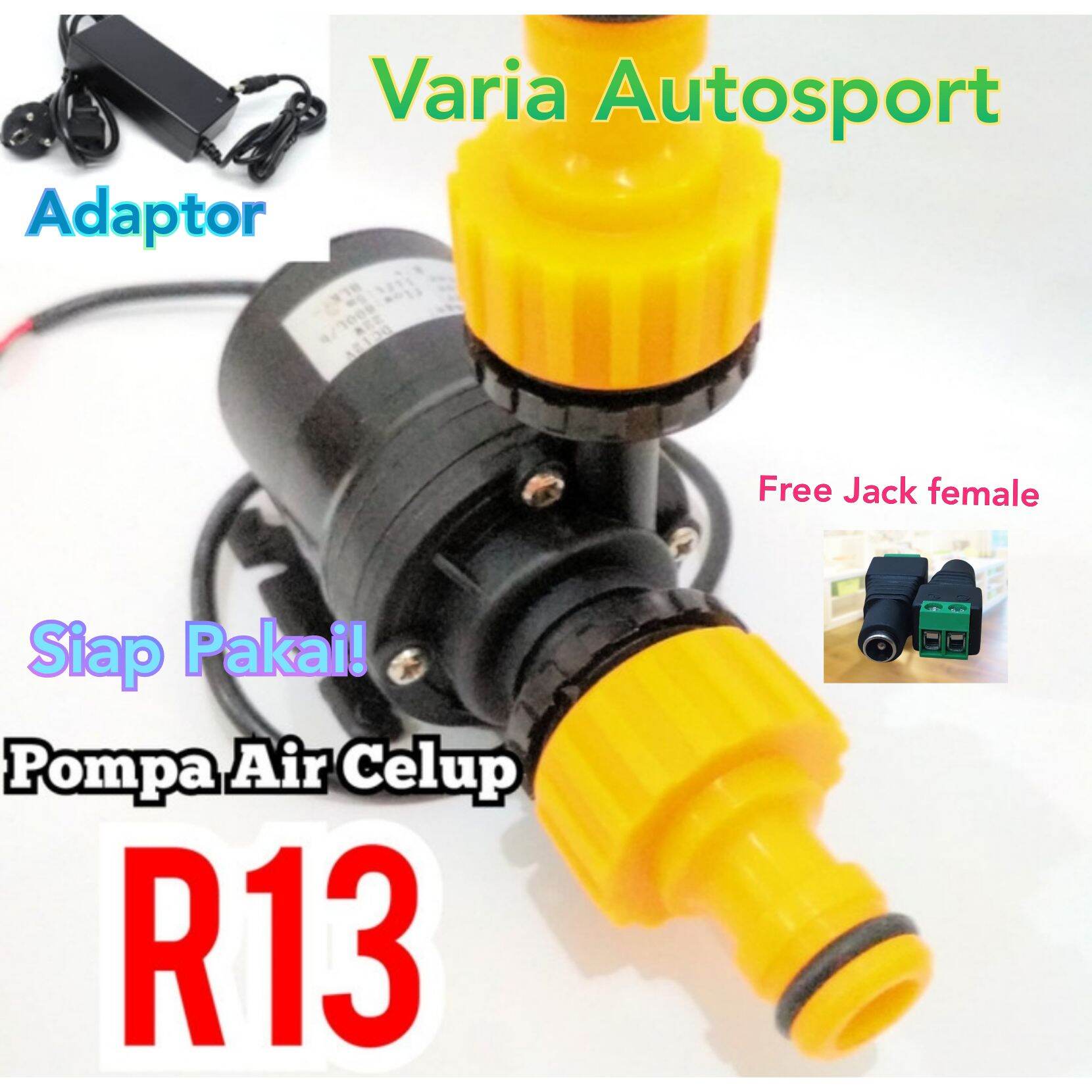 Pompa Air Celup R13 Adaptor DC 12V Kolam ikan Aquarium Lazada