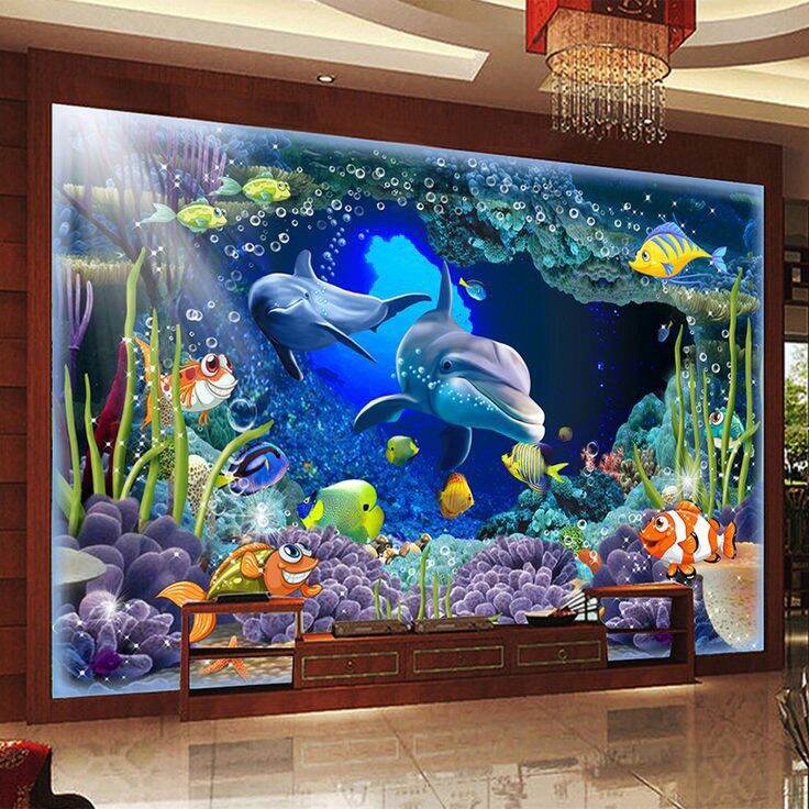 WALLPAPER CUSTOM IKAN 3D WALLPAPER BAWAH LAUT 3D - TERMURAH WALLPAPER
