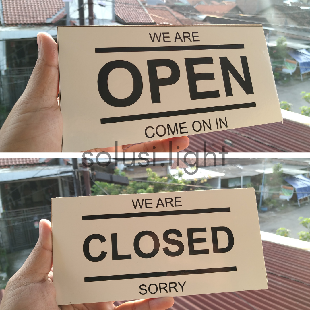 Tulisan OPEN CLOSED Kotak - Signage Cafe Restoran Toko - BUKA TUTUP ...