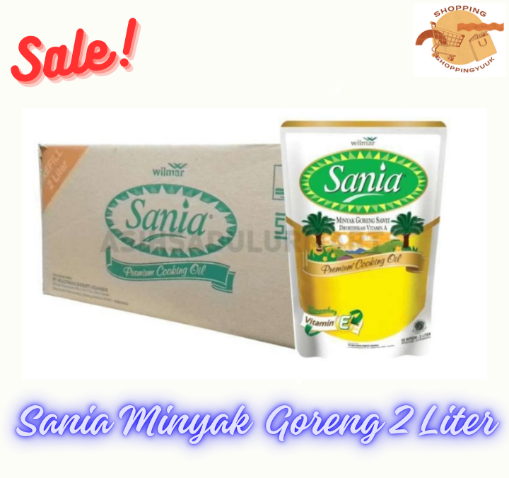 Sania Premium Cooking Oil 2 Liter (6 Pcs/Carton) Harga 269,600 rupiah*Gratis Ongkir