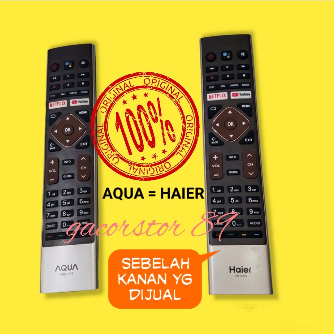 remot pengganti tv LED AQUA ANDROID HAIER HTR-U27E ORIGINAL | Lazada ...