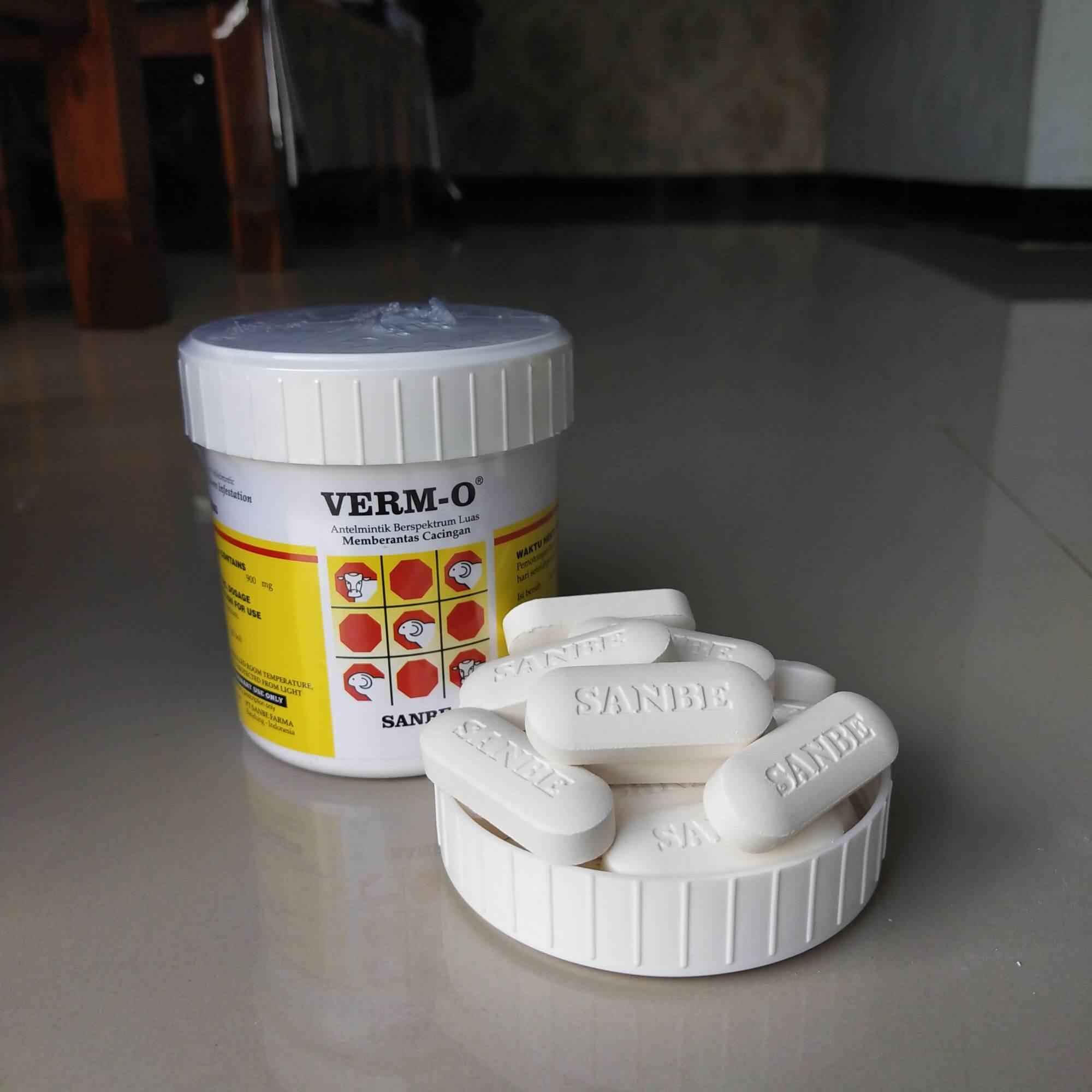Verm 1 VERM O 1 BOLUS - SANBE HEWAN TERNAK - OBAT CACING GELANG, PITA, PARU ...