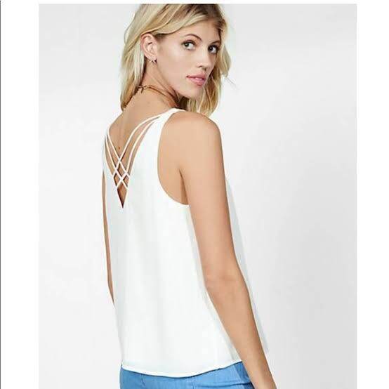 EXPRESS Tank top V neck Wanita Women 