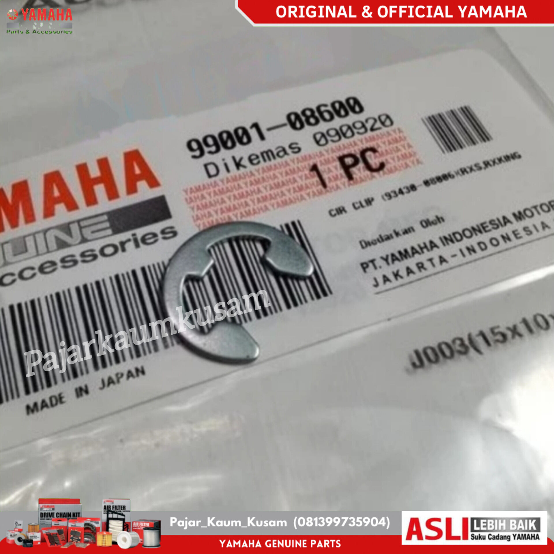 KLIP AS POMPA OLI SAMPING YAMAHA RX KING RXS ORIGINAL 99001-08600 CIRCLIP Harga 20,000 rupiah*Gratis Ongkir