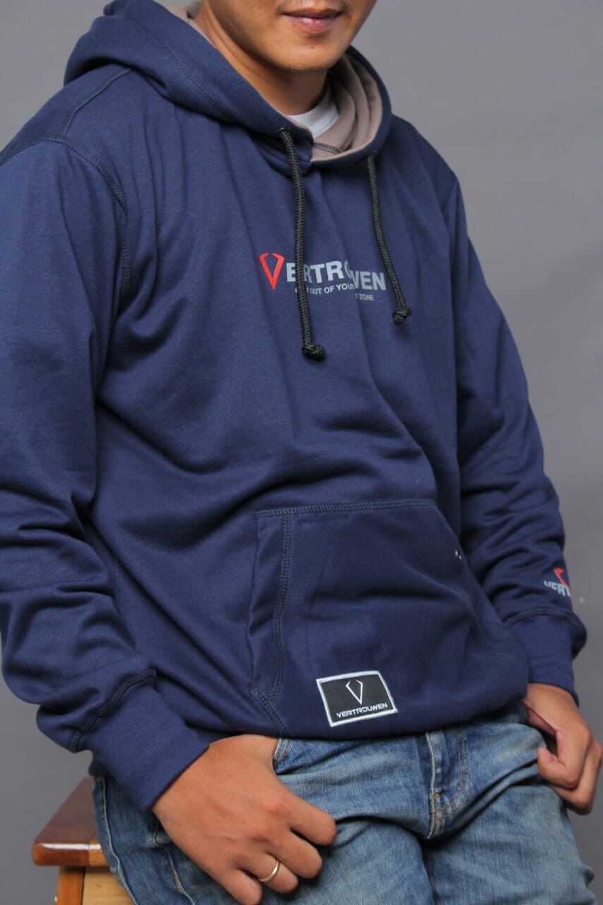 Jaket hoodie  original vertrouwen navy jaket hoodie  pria  